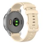 18mm For Garmin Venu 2S / Move 3S / Active S xDfind Small Plaid Solid Color Silicone Watch Band(Beige)