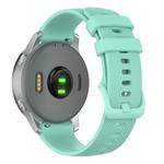 18mm For Garmin Venu 2S / Move 3S / Active S xDfind Small Plaid Solid Color Silicone Watch Band(Teal)