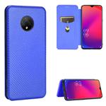 For Doogee X95 Carbon Fiber Texture Horizontal Flip TPU + PC + PU Leather Case with Card Slot & Lanyard(Blue)