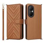 For Huawei Enjoy 80 4G Multifunctional 6-Card Slots Leather Phone Case with Wrist Strap(Brown)