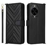 For Huawei nova 14 5G Multifunctional 6-Card Slots Leather Phone Case with Wrist Strap(Black)