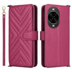 For Huawei nova 14 Ultra 5G Multifunctional 6-Card Slots Leather Phone Case with Wrist Strap(Rose Red)