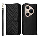 For Huawei Pura 80 Ultra 5G Multifunctional 6-Card Slots Leather Phone Case with Wrist Strap(Black)