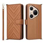 For Huawei Pura 80 Ultra 5G Multifunctional 6-Card Slots Leather Phone Case with Wrist Strap(Brown)