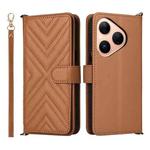 For Huawei Pura 80 5G Multifunctional 6-Card Slots Leather Phone Case with Wrist Strap(Brown)