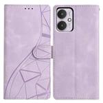 For Redmi 13C 4G Triangles Embossed Leather Phone Case(Purple)