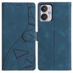 For Redmi 13C 4G Triangles Embossed Leather Phone Case(Blue)