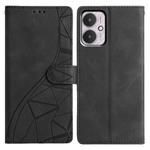 For Redmi 13C 4G Triangles Embossed Leather Phone Case(Black)