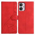 For Redmi 13C 4G Triangles Embossed Leather Phone Case(Red)