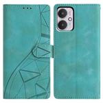 For Redmi 13C 4G Triangles Embossed Leather Phone Case(Green)