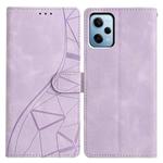 For Redmi Note 12 Pro 5G Triangles Embossed Leather Phone Case(Purple)