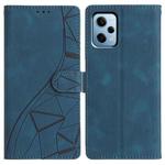 For Redmi Note 12 Pro 5G Triangles Embossed Leather Phone Case(Blue)