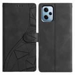 For Redmi Note 12 Pro 5G Triangles Embossed Leather Phone Case(Black)