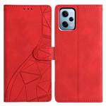 For Redmi Note 12 Pro 5G Triangles Embossed Leather Phone Case(Red)