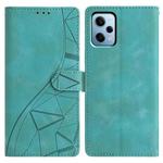 For Redmi Note 12 Pro 5G Triangles Embossed Leather Phone Case(Green)