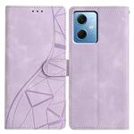For Redmi Note 12 4G Triangles Embossed Leather Phone Case(Purple)