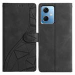 For Redmi Note 12 4G Triangles Embossed Leather Phone Case(Black)