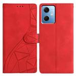 For Redmi Note 12 4G Triangles Embossed Leather Phone Case(Red)