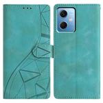 For Redmi Note 12 4G Triangles Embossed Leather Phone Case(Green)