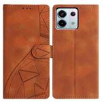 For Redmi Note 13 Pro 5G Triangles Embossed Leather Phone Case(Brown)
