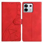 For Redmi Note 13 Pro 5G Triangles Embossed Leather Phone Case(Red)