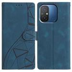 For Redmi 12C Triangles Embossed Leather Phone Case(Blue)