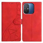 For Redmi 12C Triangles Embossed Leather Phone Case(Red)