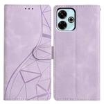 For Redmi 13 4G Triangles Embossed Leather Phone Case(Purple)