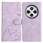 For Redmi 14C 4G / A3 Pro 4G Triangles Embossed Leather Phone Case(Purple)