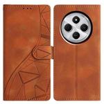 For Redmi 14C 4G / A3 Pro 4G Triangles Embossed Leather Phone Case(Brown)