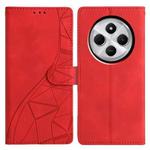 For Redmi 14C 4G / A3 Pro 4G Triangles Embossed Leather Phone Case(Red)
