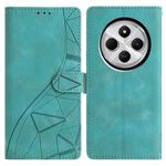 For Redmi 14C 4G / A3 Pro 4G Triangles Embossed Leather Phone Case(Green)