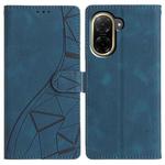 For Redmi A5 4G 171.7mm Triangles Embossed Leather Phone Case(Blue)