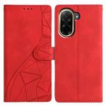For Redmi A5 4G 171.7mm Triangles Embossed Leather Phone Case(Red)