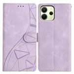 For Redmi Note 14 4G 164.84mm Triangles Embossed Leather Phone Case(Purple)