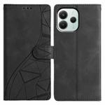 For Redmi Note 14 5G Triangles Embossed Leather Phone Case(Black)