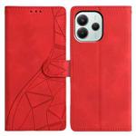 For Redmi Note 14 5G Triangles Embossed Leather Phone Case(Red)