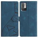 For Redmi Note 10 5G Triangles Embossed Leather Phone Case(Blue)