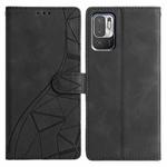For Redmi Note 10 5G Triangles Embossed Leather Phone Case(Black)