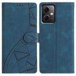 For Redmi Note 12 5G Triangles Embossed Leather Phone Case(Blue)