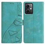 For Redmi Note 12 5G Triangles Embossed Leather Phone Case(Green)
