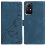 For Redmi Note 12S Triangles Embossed Leather Phone Case(Blue)