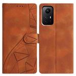 For Redmi Note 12S Triangles Embossed Leather Phone Case(Brown)