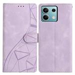 For Redmi Note 13 5G Triangles Embossed Leather Phone Case(Purple)