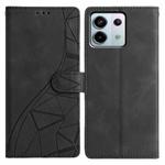 For Redmi Note 13 5G Triangles Embossed Leather Phone Case(Black)