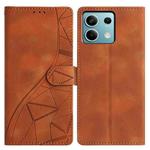 For Redmi Note 13 5G Triangles Embossed Leather Phone Case(Brown)