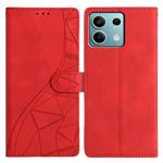 For Redmi Note 13 5G Triangles Embossed Leather Phone Case(Red)