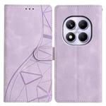For Redmi Note 14 Pro 4G Triangles Embossed Leather Phone Case(Purple)