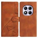 For Redmi Note 14 Pro 4G Triangles Embossed Leather Phone Case(Brown)