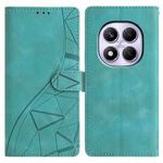 For Redmi Note 14 Pro 4G Triangles Embossed Leather Phone Case(Green)